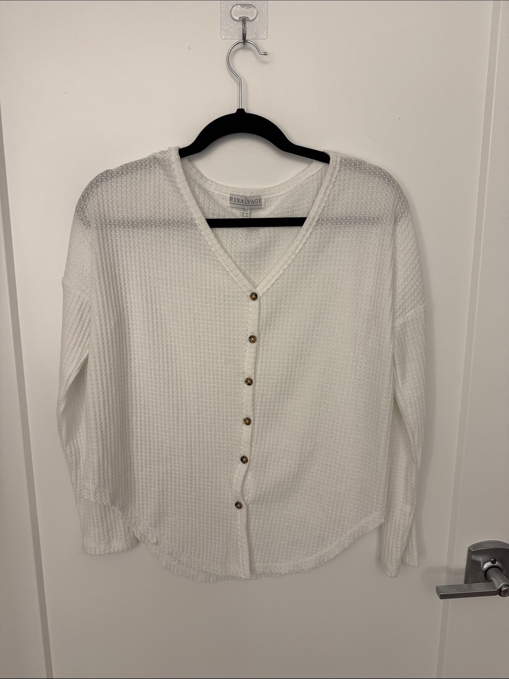 PJ Salvage White Long Sleeve Top